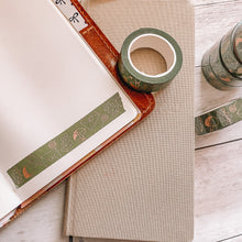 Load image into Gallery viewer, Green and Rose Gold Autumn Washi Tape - Original Design